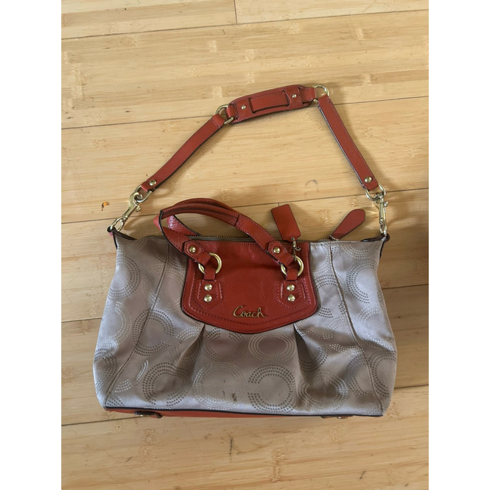 COACH F20049 Ashley OP Dotted Signature Handbag stained inside